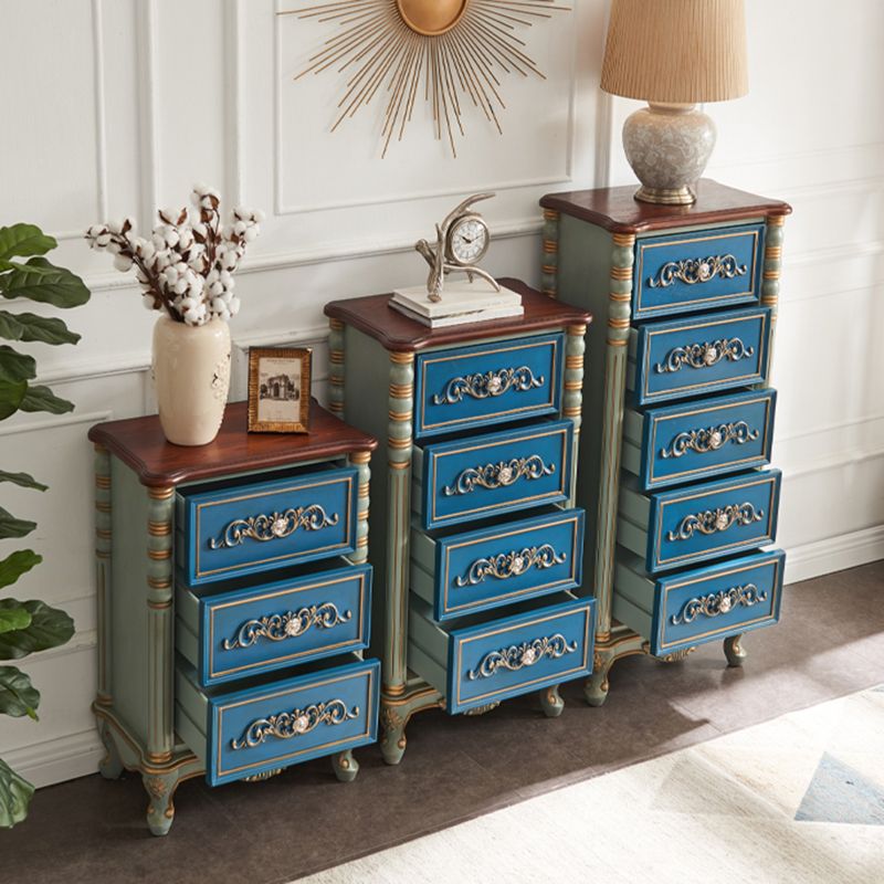 Traditional Rubber Wood Storage Chest Home Chest with 3 Drawers