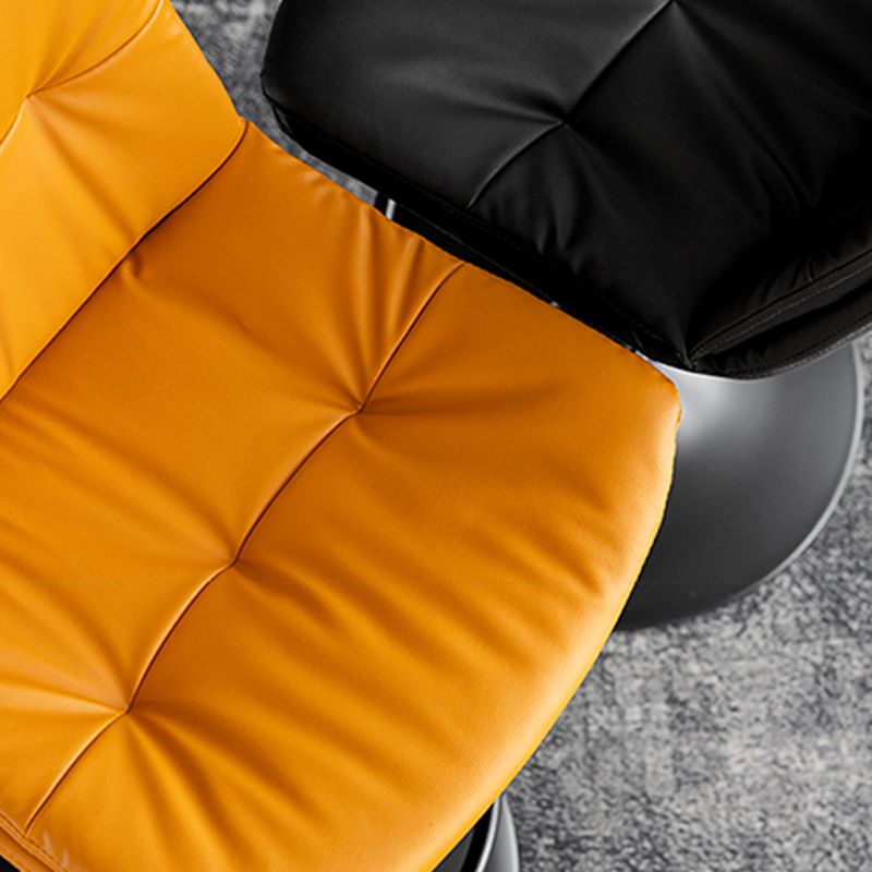 Industrial Metal Barstool Faux Leather Counter Stool With Chrome Base