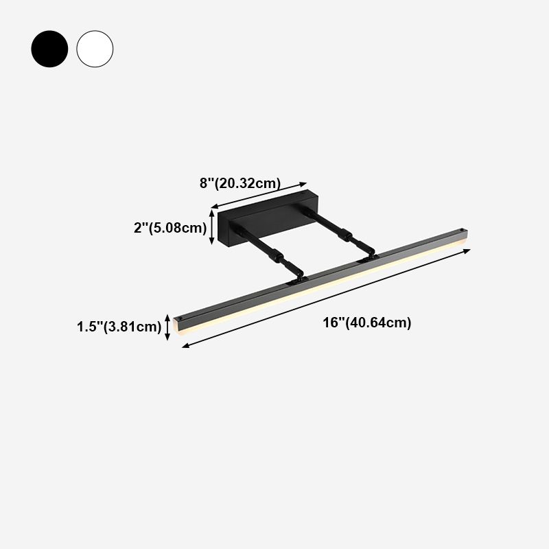 1 Light Tube Vanity Lighting Fixtures Modern Style Metal LED Mirror Lights