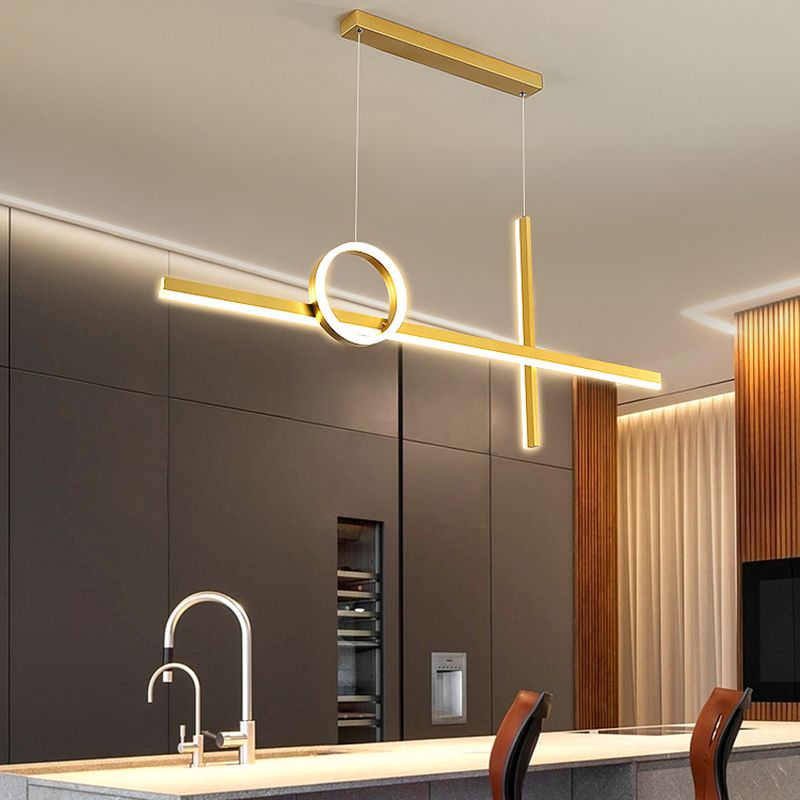 3 Light Linear Island Lights Contemporary Metal Island Lighting Fixture