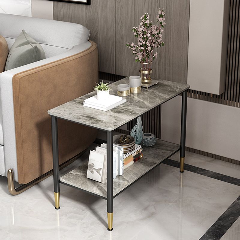 21.65" Tall  4 Legs End Table Modern Slate Rectangular Side Table
