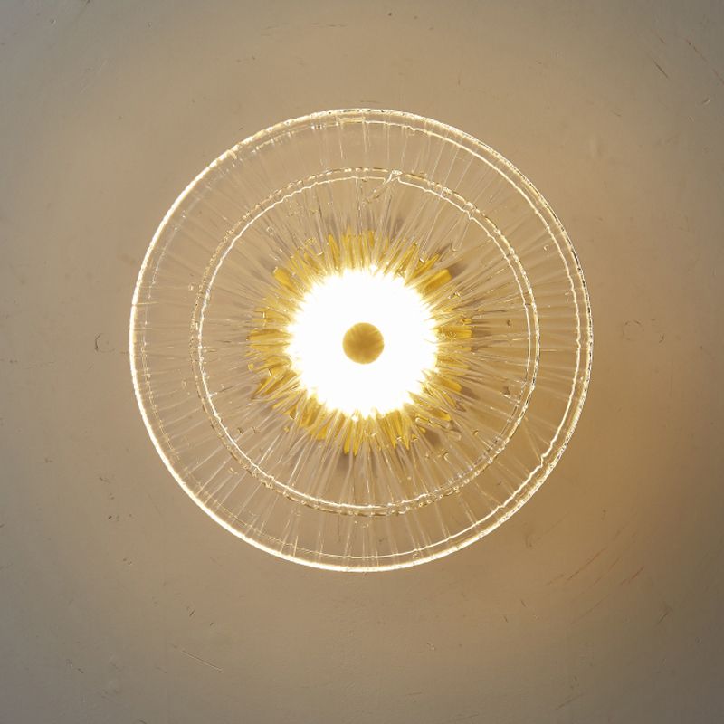 Plafonnier en forme de géométrie moderne en cuivre, 1 lumière, montage encastré avec trou de 3 "de diamètre pour balcon