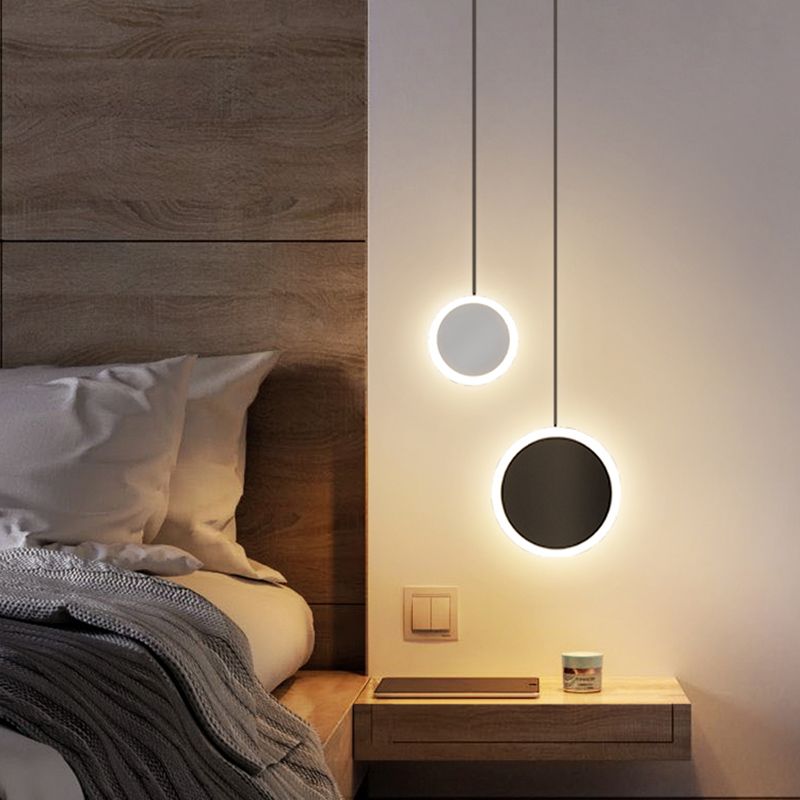 Aluminium 2-Light Circle Pendant Light Modern Modern Down Lighting pour la chambre