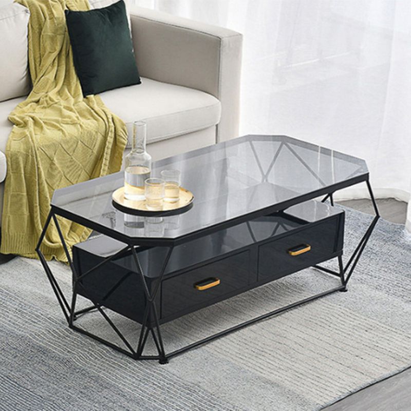 Frame Base Rectangular Glam Style Slate Table Plate Metal Iron Bottom Frame Coffee Table