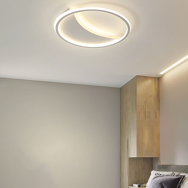 Contemporary Simple Round Flush Mount Ceiling Light with Acrylic Shade for Living Room