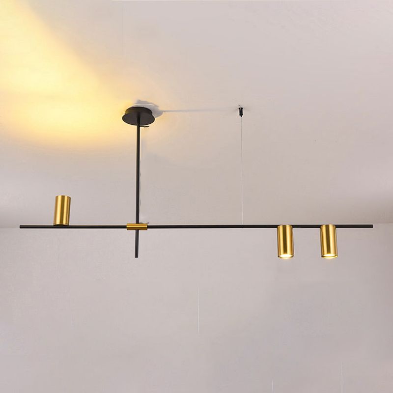 Cylindrical Metal Strip Lights Contemporary Kitchen Pendant Lights