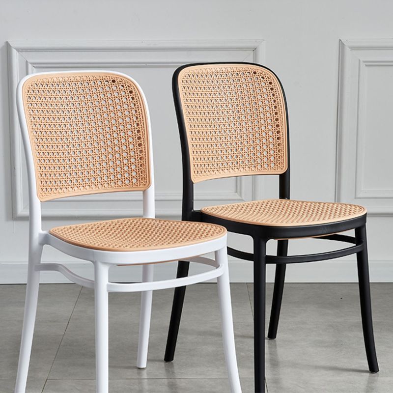 Tropical Plastic Outdoor Bistro Chairs Stacking Outdoors Dining Chairs