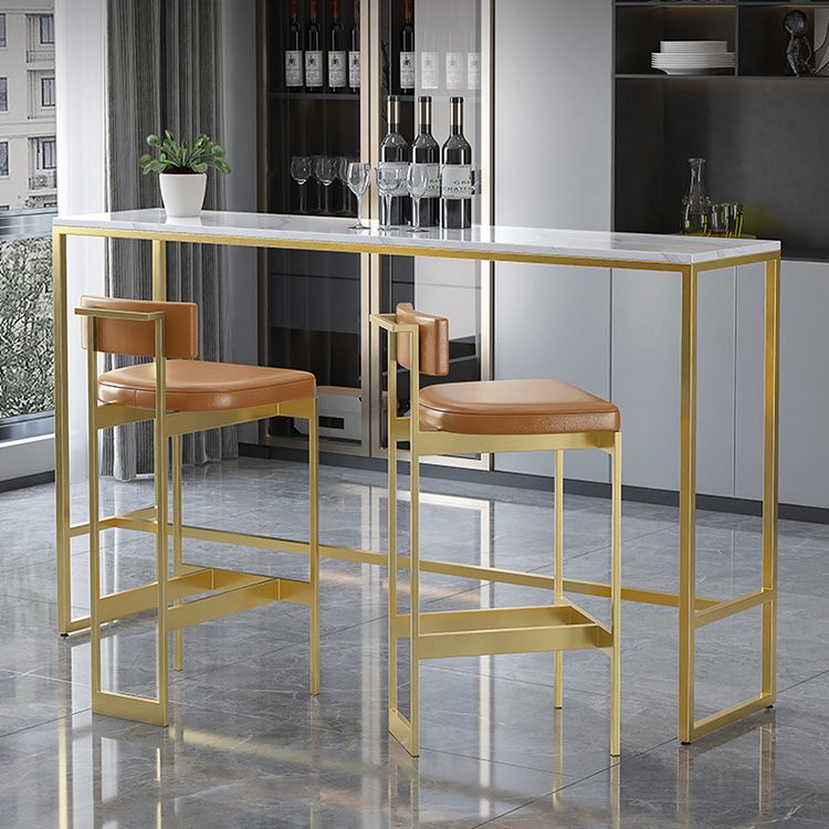 1/2/3/4 Pieces Modern Rectangular Pub Table Set Sintered Stone Top Bistro Table Set