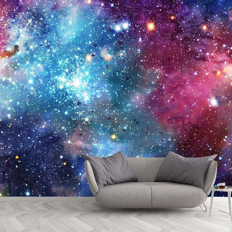 Galaxy Wall Mural Decal Moisture-Resistant Wall Covering for Living Room Decoration