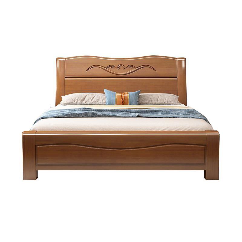 Traditional Solid Wood Mattress Included Rectangular Panel Standard Bed