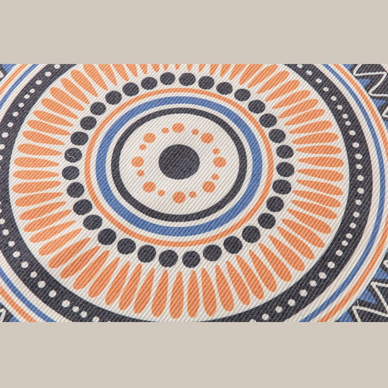 Orange Tone Bohemian Rug Americana Print Fringe Design Area Carpet Cotton Blend Rug for Home Decor