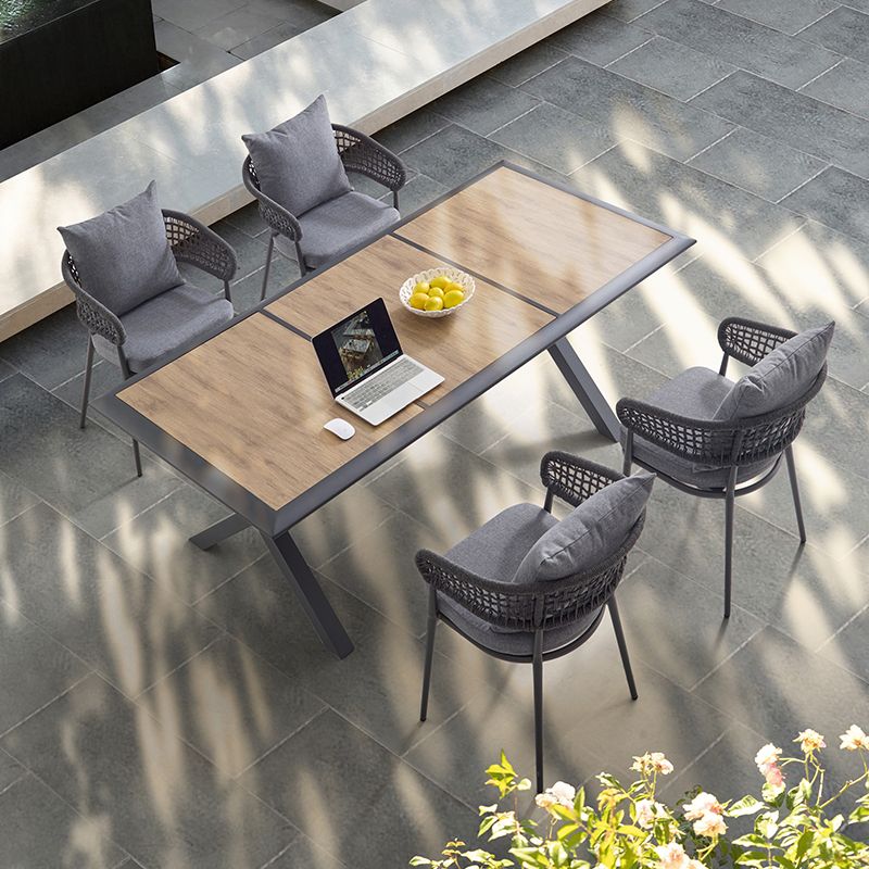 Rectangle Industrial Dining Table Water Resistant Table, 29.52" High