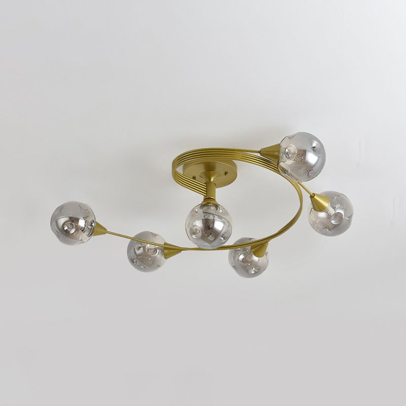 Glass Round Ceiling Lighting Nordic-Style Ceiling Light Fixture for Living Room