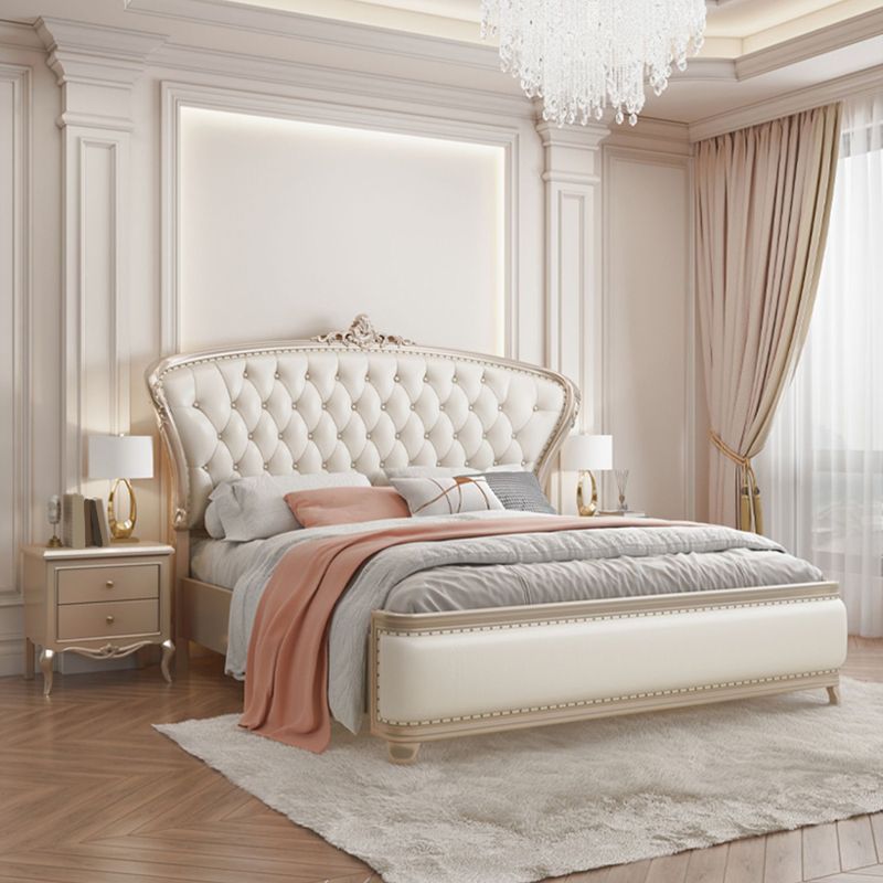 Victorian Foam Standard Bed Pine Wood Storage Bed Frame for Home