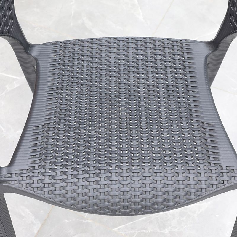 Contemporary Plastic Outdoors Dining Chairs Stacking Patio Dining Chair