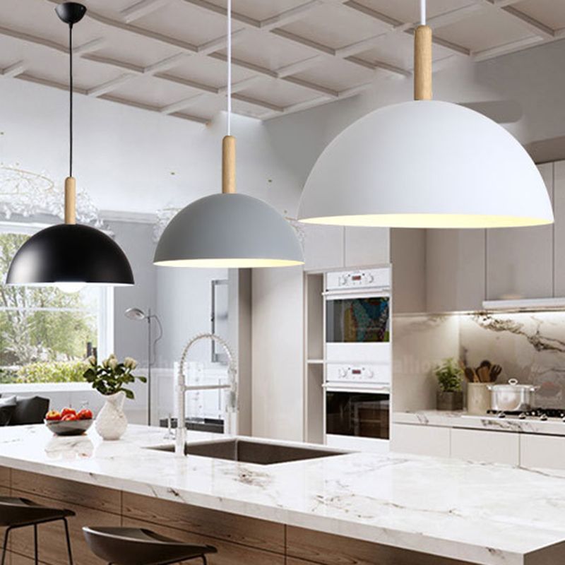 Dome Esszimmer Down Lighting Anhänger Metal Moderne Stil Anhänger Beleuchtung