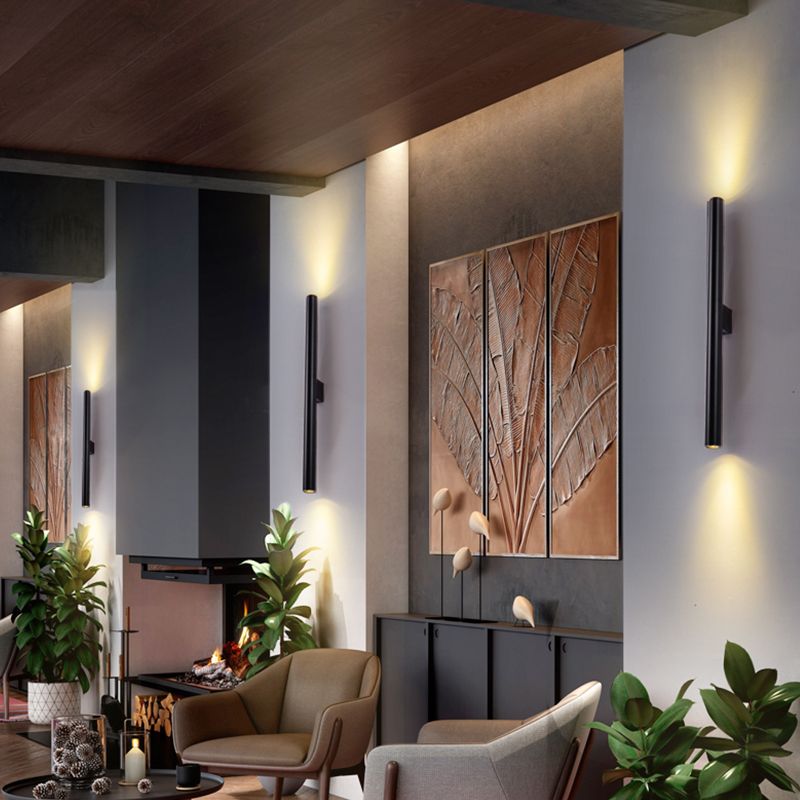 Moderne Aluminium Wandleuze Zylinderform 2 Lichter Wandleuchte für Schlafzimmer