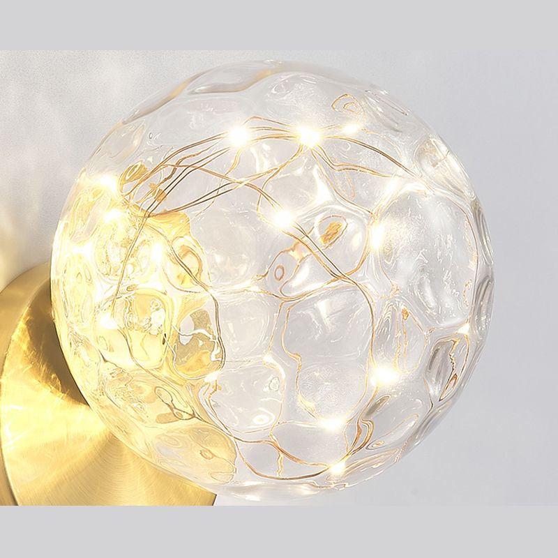 Transparent Glass Orb Mini Wall Lamp Nordic Style Creative LED Light Strings Bedside Light