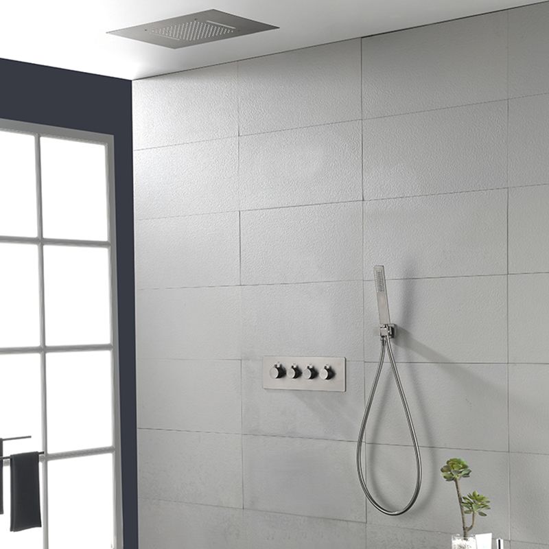 Ceiling Mounted Square Metal Shower Faucet Massage Shower System