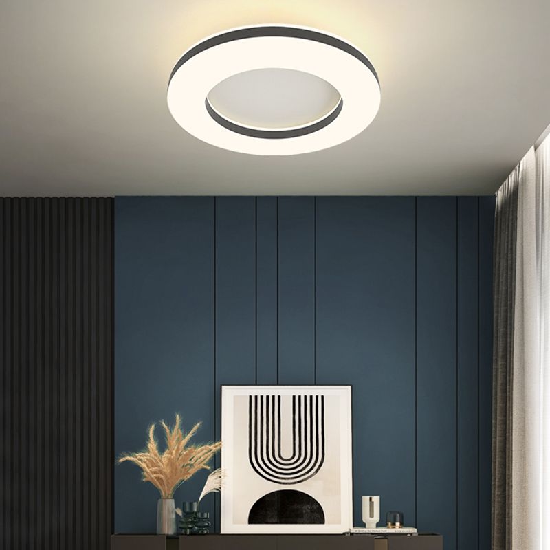 Acrylic Circular LED Flush Mount in Modern Simplicity Lacquered Iron Ceiling Light for Bedroom