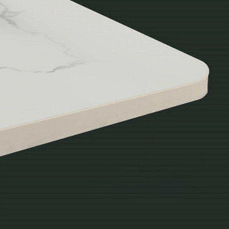 17.7" Tall Glam White/ Grey Slate Top Coffee Table for Living Room