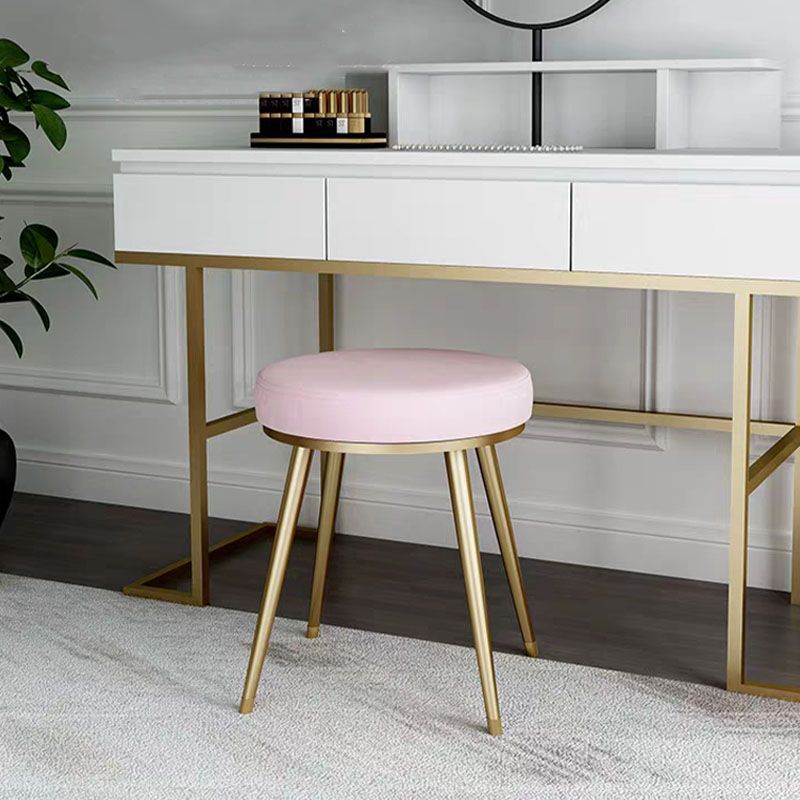 Velvet Upholstered Ottoman Velvet Colored Flower Shape Metal Frame Ottoman