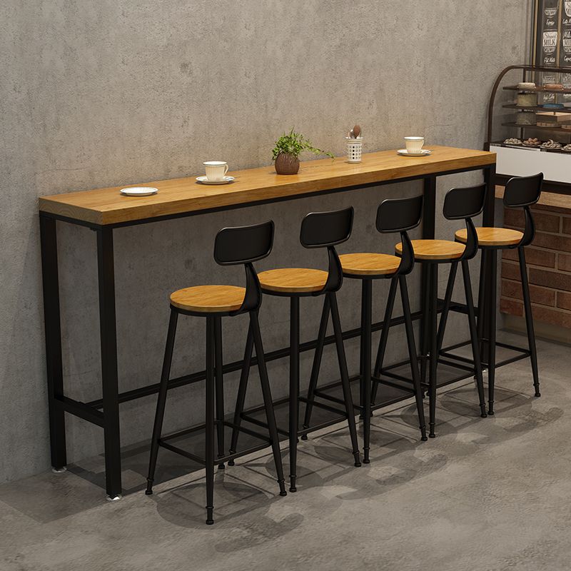 Modern 1/4/6/11 Pieces Bar Table Set Rectangle Pine Wood Counter Table with High Stools