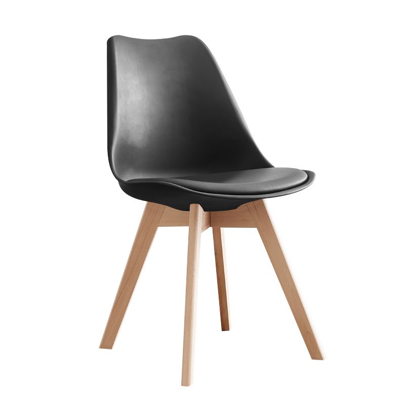 Scandinavian Home Side Chair Wood Upholstered Solid Back Dining Room Chair
