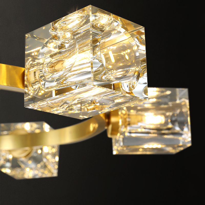 Plafonnier Crystal Simplicity, lampe encastrée à plusieurs têtes pour chambre à coucher