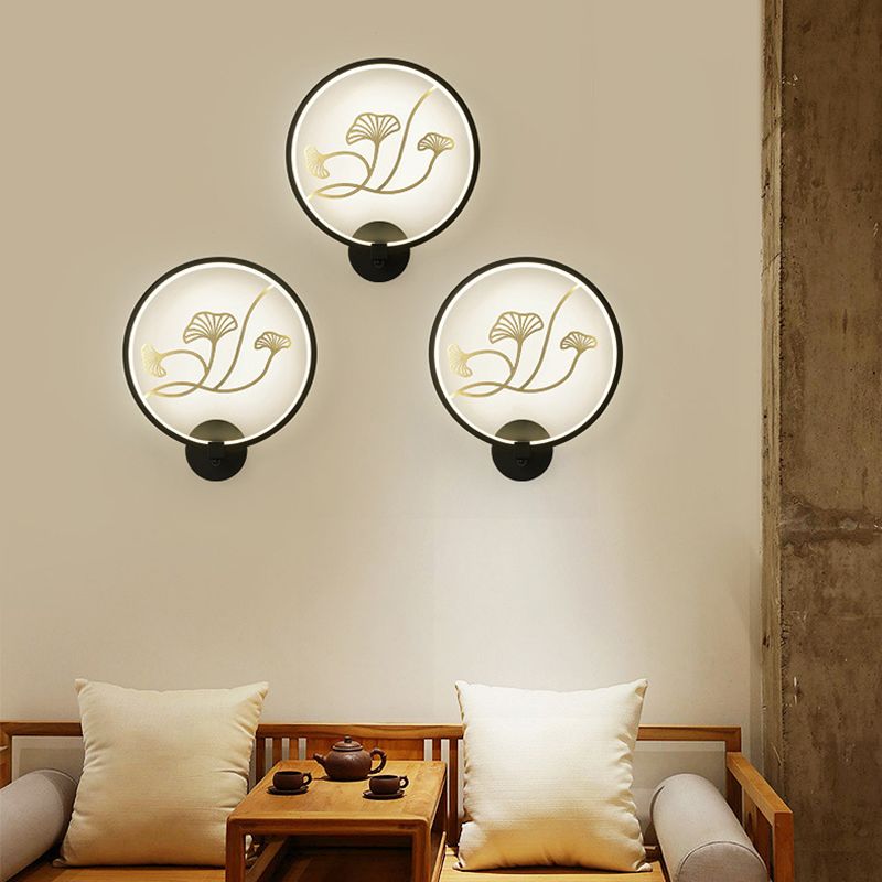 Modern LED Wall Mount Light 1-Light Wall Lamp with Acrylic Shade for Living Room