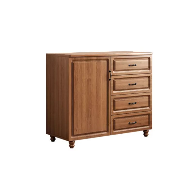 Wood Accent Chest with Chest Bun Feet and Bar Pulls,14.96 " W
