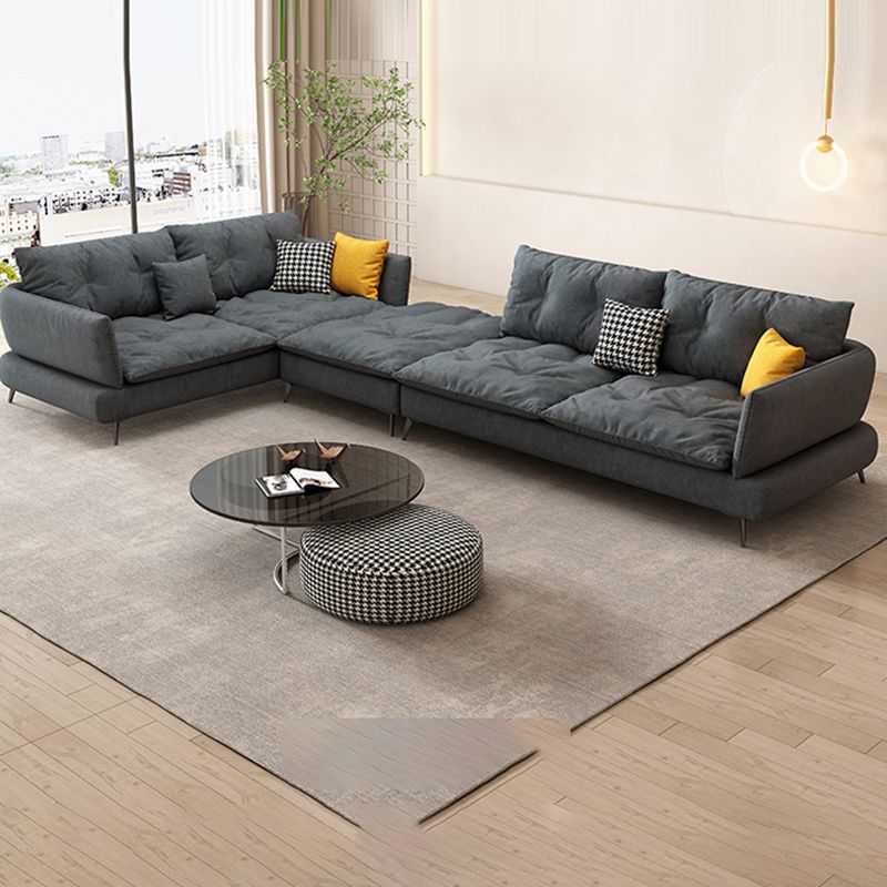 Scandinavian Living Room sofa Flared Arm Cushions Fabric Seating