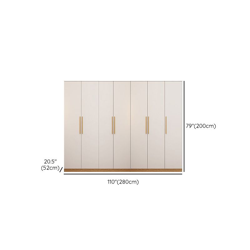 Contemporary Style Wardrobe Wooden Bedroom Closet with Hinged Door