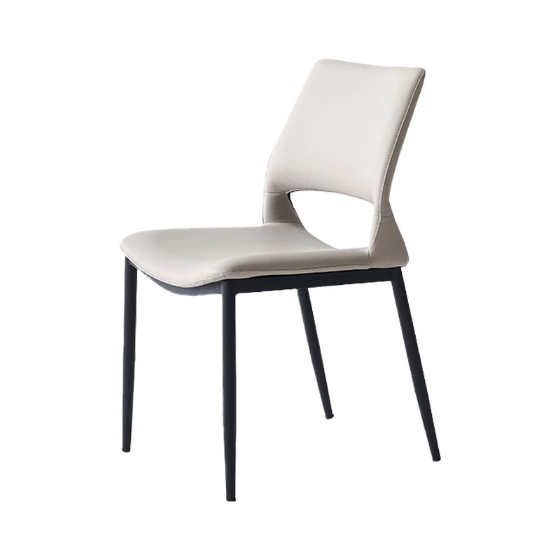 Minimalist Open Back Dining Side Chairs Leather Dining Side Chair for Home
