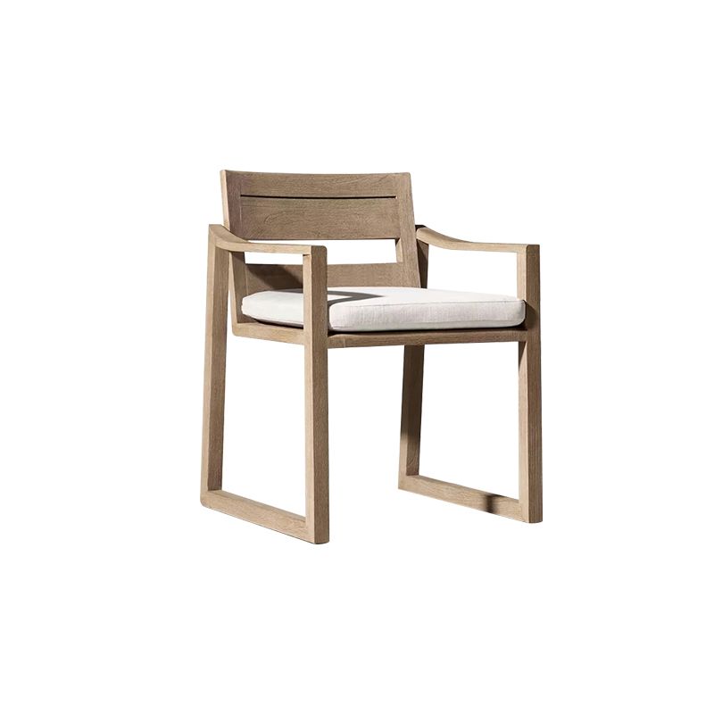 Modern Dining Side Chairs Solid Wood Natural RemovableUV Protective Finish Cushion