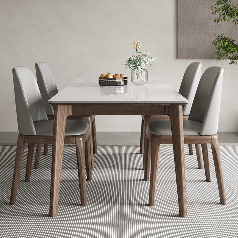 Modern 1/4/5/7 Pieces Dining Table Set Stone Rectangle Furniture in White