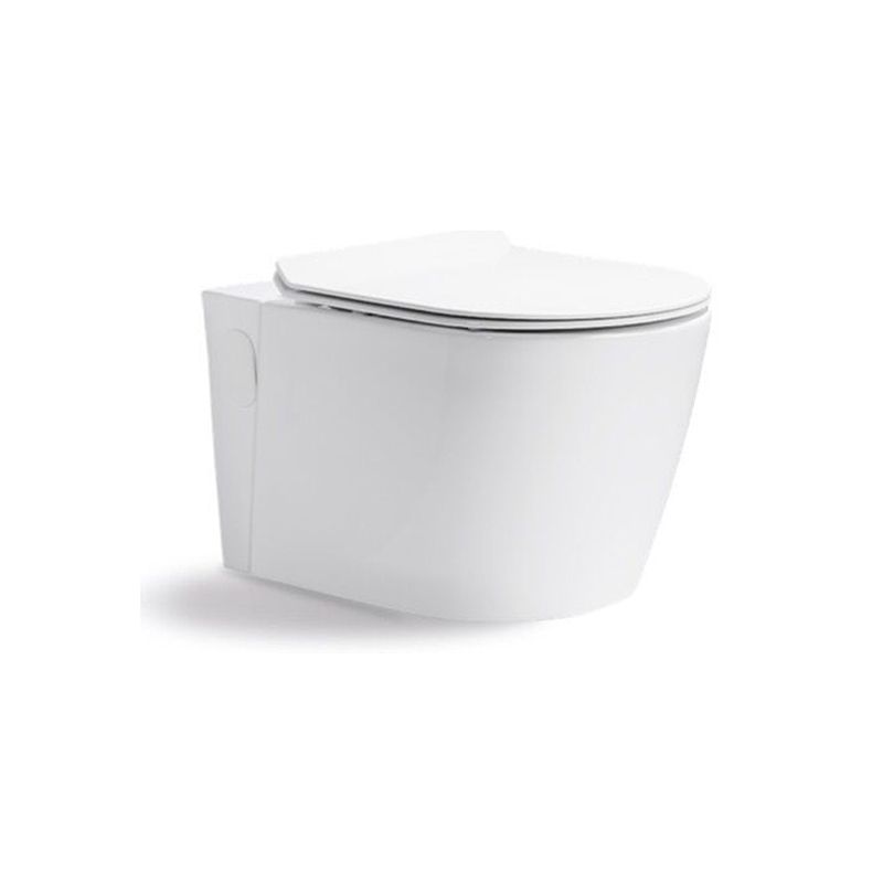 Modern White Siphon Jet Flush Toilet One-Piece Wall-mount Toilet for Bathroom