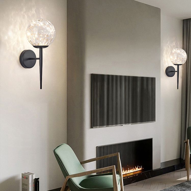 Noordse stijl eenvoud binnen wandlamp LED LICHT STRING GLASE BALL SCONCE Lichten met metalen lamppost