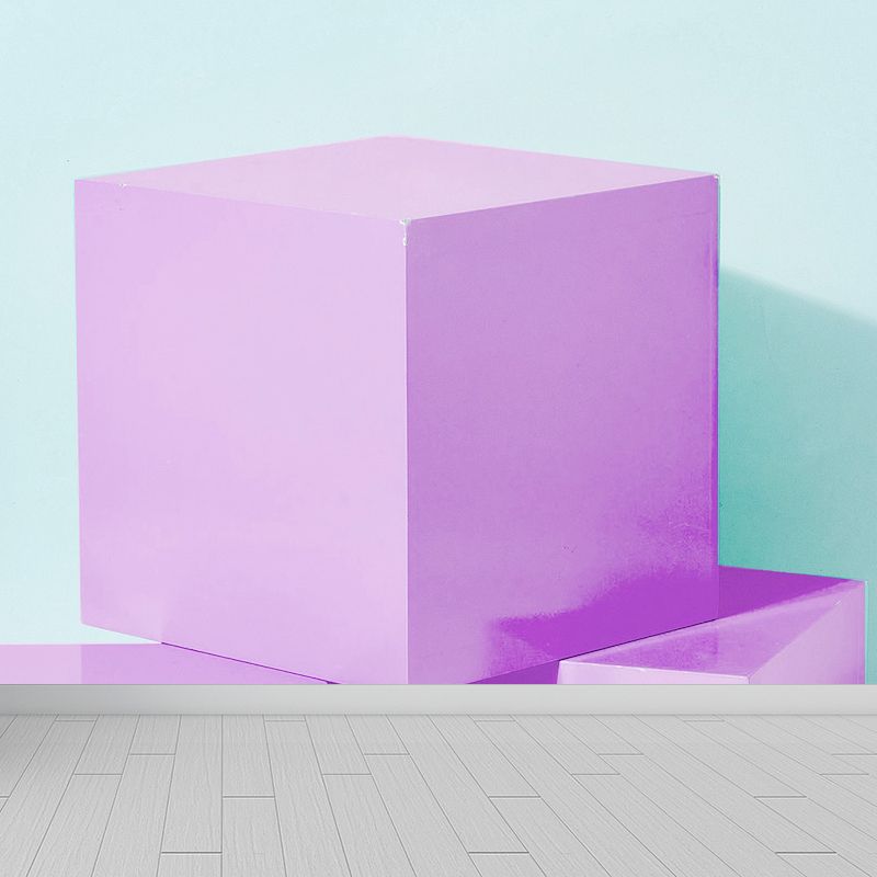 Nouveauté 3D Design Cube Mural décalcomanie couleur douce imperméabilisation décoration murale pour salle de bain