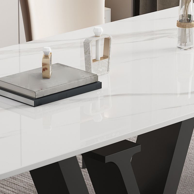 Modern 1/2/5/6 Pieces Dining Set Sintered Stone Dining Table Set with Leather Chairs