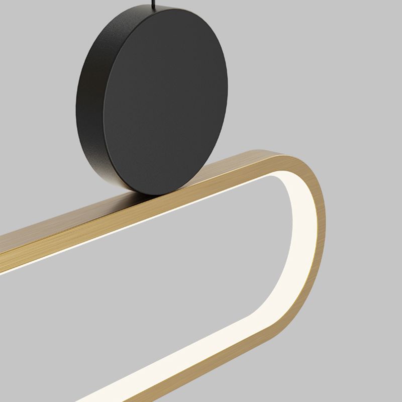 Eigentijdse stijl lineaire vorm eilandlichten metaalhangende hanglampen in goud