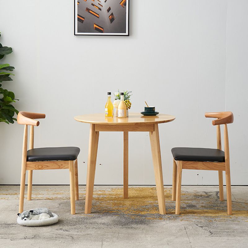 Rubberwood Solid Wood Dining Table Round Dining Table for Dining Room