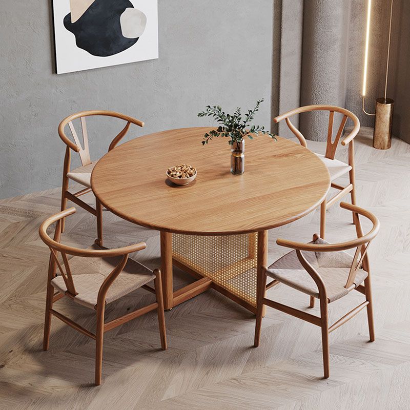 Oval Solid Wood Dining Table Modern Natural Furniture with Double Pedestal