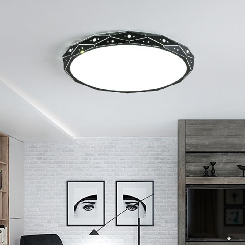 Éclairage encastré LED nordique Plafonnier rond découpé au laser avec abat-jour en acrylique