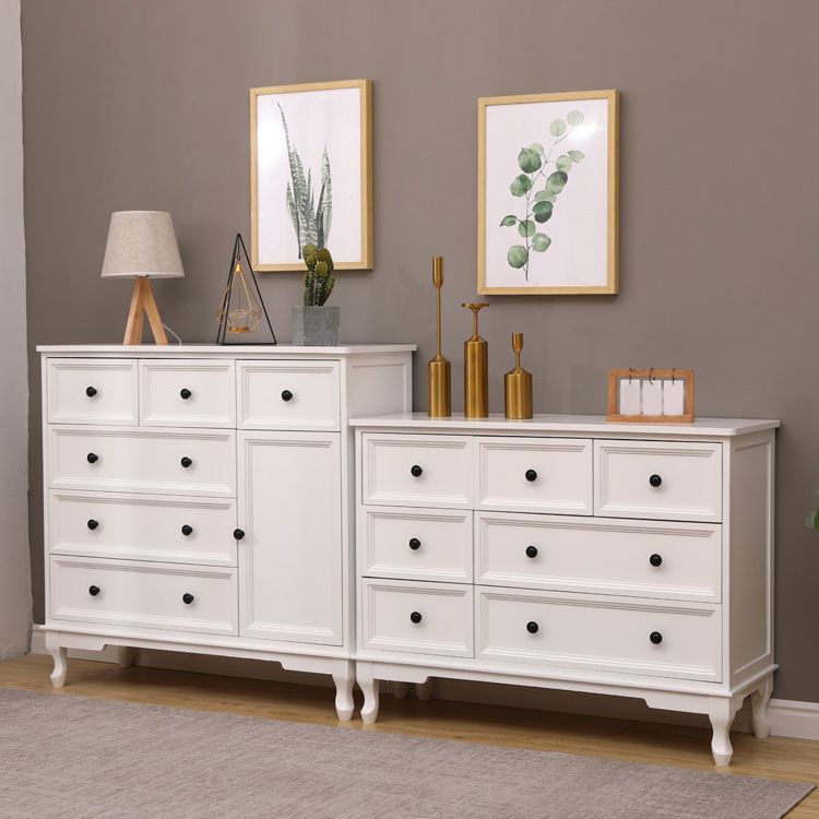 Modern Accent Cabinet with Drawers and Wooden Cabriole Legs Cabinet