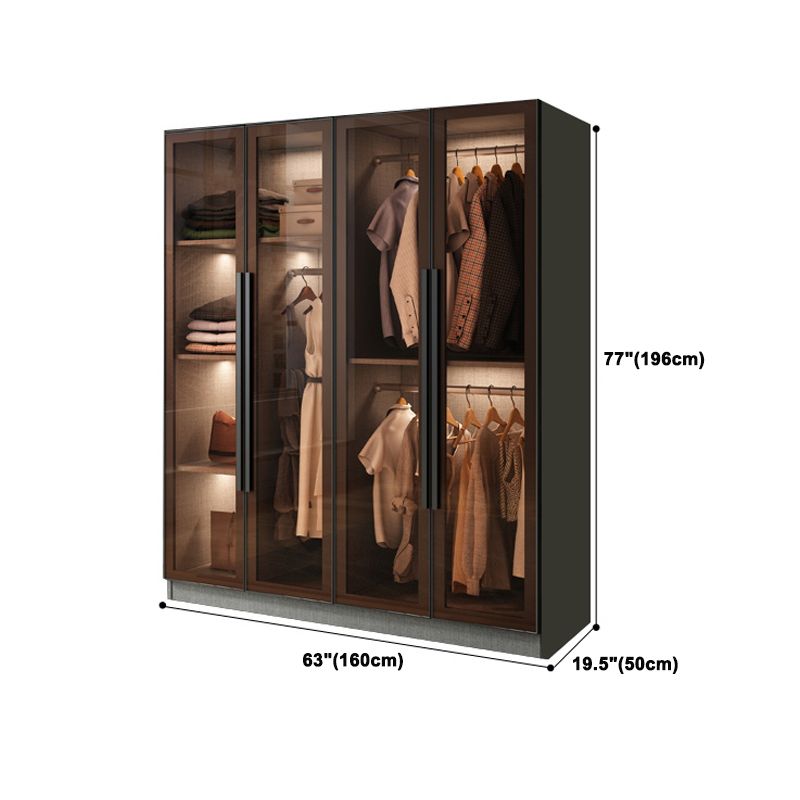 Modern Style Storage Cabinet Mirrored Finish Cabinet with Glass Door