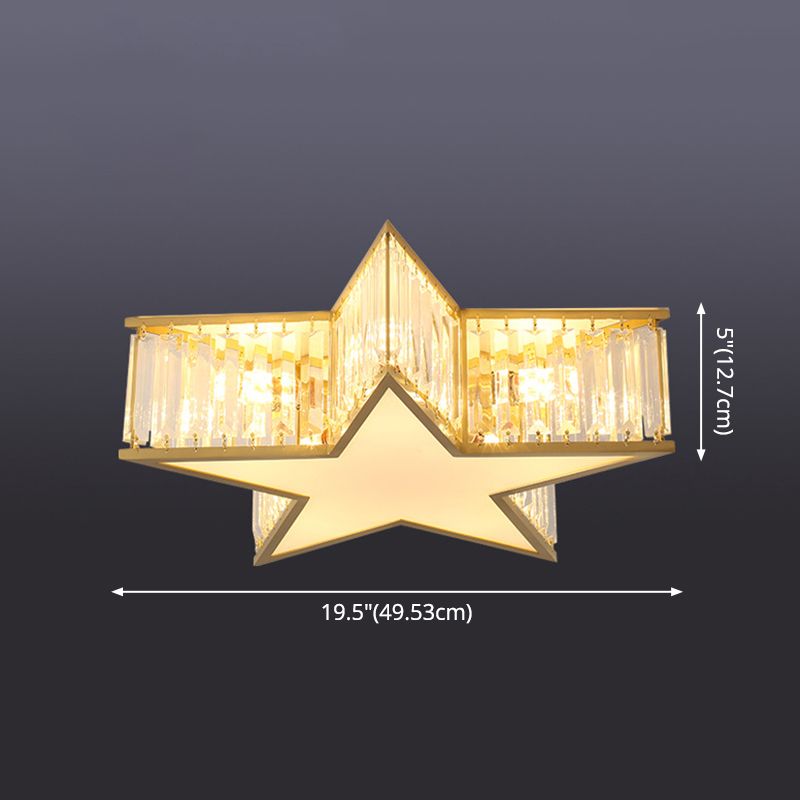 Pentagram Flush Mount Light Fixtures 1 Light Crystal Contemporary Ceiling Lights Flush Mount