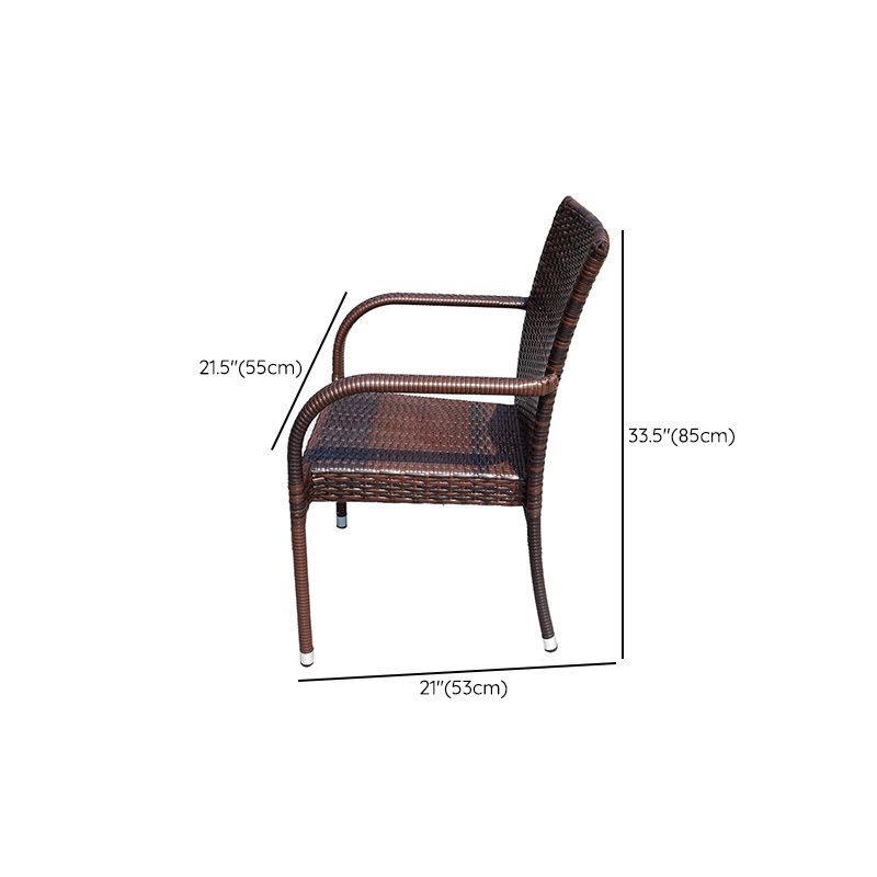 Tropical Brown Outdoors Dining Chairs 21.65" L X 20.86" W X 33.46" H