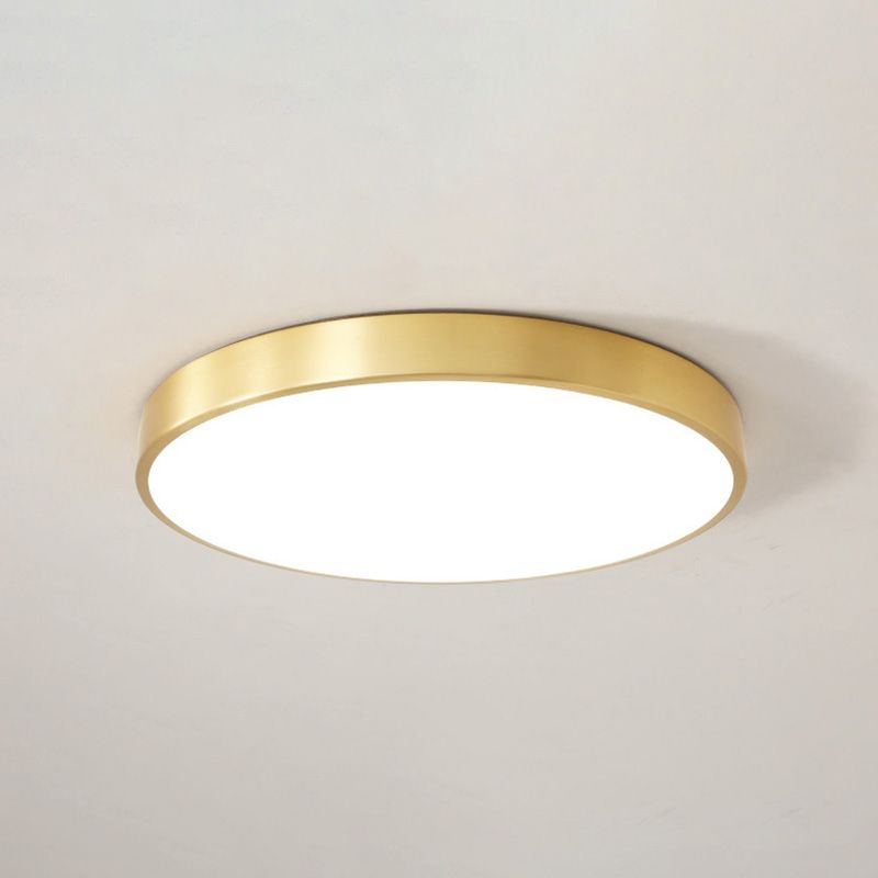 Modern Acrylic Flush Ceiling Light Fixture Round 1-Light LED Flush Mount Lamp in Gold