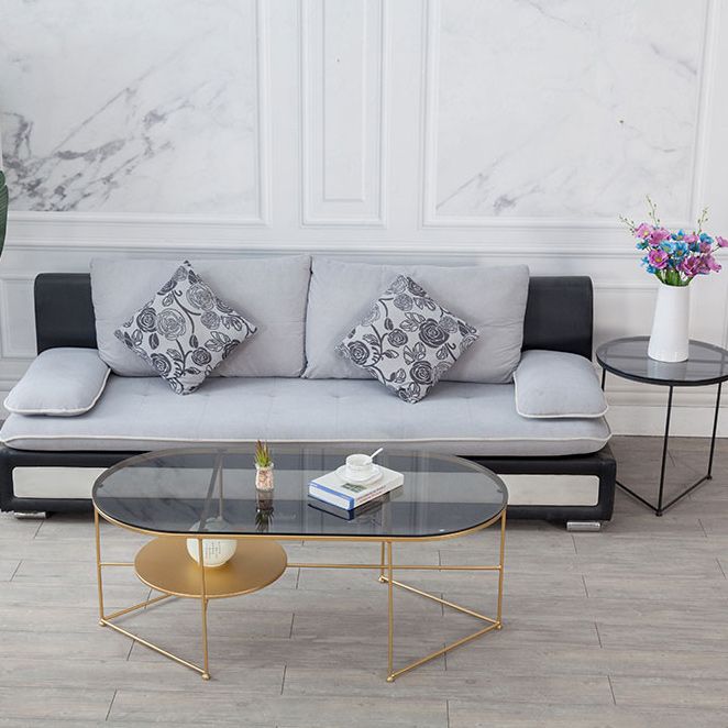 Modern X-Base Coffee Cocktail Table Glass Top Coffee Cocktail Table for Living Room